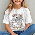She Blooms Among The Pages Women Mom Wife Floral Book Lover Graphic Youth