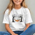 Skeleton Reading Book In Hammock Halloween Reader Graphic Youth