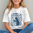 Sorry I'm Booked Cat Reading Book Boho Flowers Vintage Graphic Youth