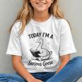Today I'm A Serious Goose Animal Reading Book Lovers Graphic Youth