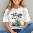 Unearth a Story Frog Reading a Book Summer 2026 Premium Tri-Blend Graphic Youth
