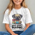 Wild About Reading Book Lover Pug Dog Graphic Youth