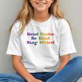 Women's Read Books Be Kind Stay Weird Book Lover Rainbow Graphic Youth