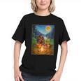 Bigfoot And Alien Reading Books Campfire Halloween Graphic Youth