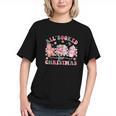 All Booked For Christmas Book Coffee Latte Gingerbread Graphic Youth