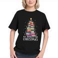 All Booked For Christmas Book Christmas Tree Lights Graphic Youth