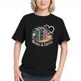 Books And Coffee Book Lover Bookish Green Book Theme Reading Graphic Youth