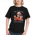I Like My Books Spicy And My Coffee Icy Skeleton Graphic Youth
