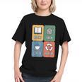 Books Yarn Coffee Repeat Crocheting Graphic Youth