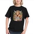 Bookworm Cute Highland Cow Reading Book Graphic Youth