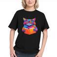 Cat Book Shirt Colorful Cat Reading Book Graphic Youth Cat Book Shirt Colorful Cat Reading Book Graphic Youth