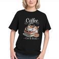 Coffee Cats And Books Cozy Calico Reader Love Cute Cat Graphic Youth