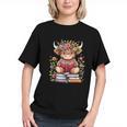 Cute Baby Highland Cow With Reading Book Bookworm Graphic Youth Cute Baby Highland Cow With Reading Book Bookworm Graphic Youth