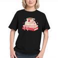 Cute Books And Coffee Crochet Valentines Day Tee For Couples Graphic Youth
