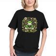 Cute Floral Frog Book Reading Graphic Youth