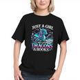 Dragon Reading Just A Girl Who Loves Dragons And Books Graphic Youth Dragon Reading Just A Girl Who Loves Dragons And Books Graphic Youth
