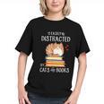 Easily Distracted By Cats And Books Reading Lover Bookish Graphic Youth Easily Distracted By Cats And Books Reading Lover Bookish Graphic Youth