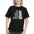 Eat Sleep Read Repeat Reading Book Librarian Men Women Kids Graphic Youth