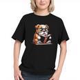 English Bulldog Reading a Book Dog For Men Women Girls Kids Graphic Youth
