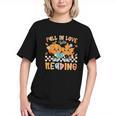 Fall In Love With Reading Thanksgiving Pumpkin Book Lover Graphic Youth Fall In Love With Reading Thanksgiving Pumpkin Book Lover Graphic Youth