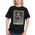 Floral The Reader Tarot Card Skeleton Reading Book Graphic Youth Floral The Reader Tarot Card Skeleton Reading Book Graphic Youth