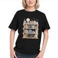 Ghost Book Reading Books Lover Teacher Happy Halloween Graphic Youth