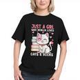 Girl Who Loves Cats And Books Cute Graphic Youth