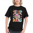 Just A Girl Who Loves Books Reading Cute Bookworm Girls Kids Graphic Youth