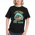 I Just Want To Read Books And Pet Cats Cat Book Lovers Graphic Youth