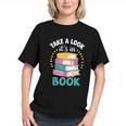 Take a Look It's In a Book Teacher Reading Apparel Graphic Youth