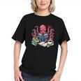 Octopus Reading Book Coffee Lover Bookaholic Bookworm Reader Graphic Youth