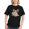 Papillon Books Reading Dog Breed Graphic For Men Women Kids Graphic Youth