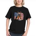 Patriotic German Shepherd Books Baseball USA Flag Vintage Graphic Youth