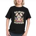 Reading Makes You Hoppier Bunny Book Fans Toddler Kid Graphic Youth