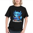 Readsolotl Blue Kawaii Axolotl Book Lover Reading Graphic Youth