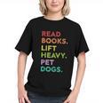 Retro Read Books Lift Heavy Pet Dogs Gym Book Lover Graphic Youth