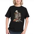 Skeleton Reading Book Halloween Bookworm Bibliophile Reader Graphic Youth