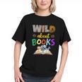 Wild About Reading Books Reader Bookworm Animals Book Lover Graphic Youth
