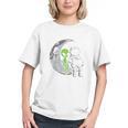 Astronaut Reading Book To Alien Moon Space Women Kids Men Premium Tri-Blend Graphic Youth