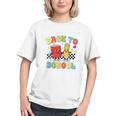 Back To School Checkered Book Pencil Groovy Teacher Student Graphic Youth
