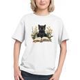 Cat Shirts For Women Book Lover Shirt Cute Cat And Book Premium Tri-Blend Graphic Youth