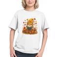 Cute Autumn Gnome Reading Pumpkin Book Lover Graphic Youth