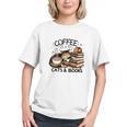 Cute Coffee Cats Books Lover Idea Women Men Kids Graphic Youth