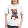 Cute Kawaii Kids Reading Books Glasses Red Panda Lover Graphic Youth