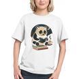 Cute Panda Reading Book Under Moon Bookworm Coffee Lover Graphic Youth