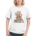 Kawaii Cat Coffee Books Teacher Men Women Girls Kids Graphic Youth