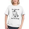 Life Is Better With Books Cats And Coffee Shirt Graphic Youth Life Is Better With Books Cats And Coffee Shirt Graphic Youth