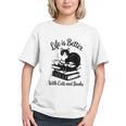 Life Is Better With Cats & Books Tuxedo Cat Mom Women Graphic Youth Life Is Better With Cats & Books Tuxedo Cat Mom Women Graphic Youth
