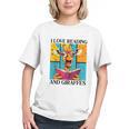 Love Reading And Giraffes Cute Giraffe Reading Book Lovers Graphic Youth