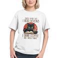 i Read Books And i Know Things Cat Reading Coffee Graphic Youth